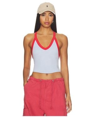 Free People X Fp Movement All Clear Vneck Colourblock Cami Top - Red