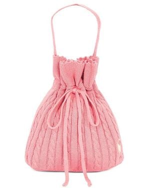 Polo Ralph Lauren Cotton Cable Knit Jumper Tote Bag - Pink