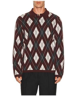 Jonathan Simkhai Callum Cashmere Argyle Polo en Multi - Multicolore