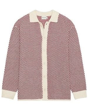BOUND Polka Retro Button Knit Jumper - Pink