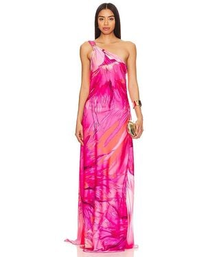 Hemant & Nandita Abira One Shoulder Maxi Dress - Pink