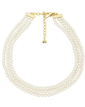Lele Sadoughi Collar Triple Pearl Strand En Color Ivory Talla En - Blanco