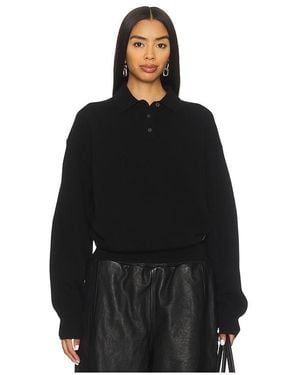 Alexander Wang Polo With Knit Logo Patch - Black