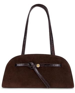 Tory Burch Romy Suede East West Bauletto Bag - Brown