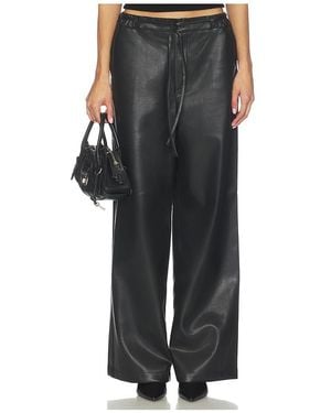 Blank NYC Faux Leather Wide Leg Pant - Black