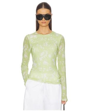 Rag & Bone Langarm-Shirt Aus Mesh Mit Print Yana - Gelb
