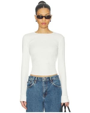 RE/DONE Baby Waffle Long Sleeve Top - White