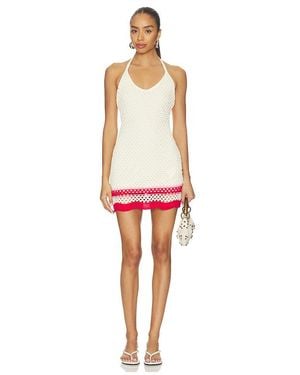 MINKPINK Elva Crochet Halter Mini Dress - Red