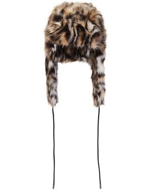 Adrienne Landau Printed Lauren トラッパー - ブラック