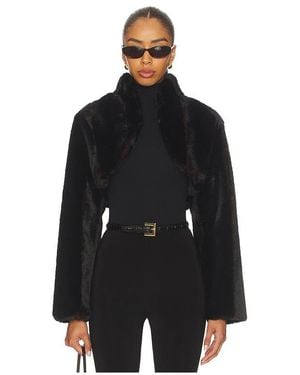 Apparis Odette Shaved Mink Bolero - Black
