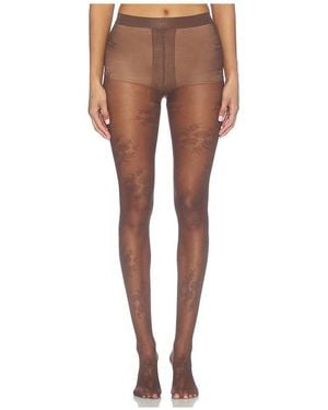 petit moments Vintage Lace Tights - Brown