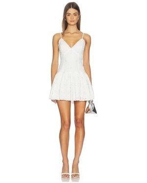 MAJORELLE Bow-Shoulder Charmeuse Mini Dress in White | Lyst MAJORELLE Bow-Shoulder Charmeuse Mini Dress in White | Lyst