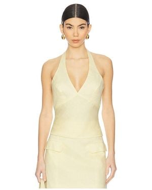 Bardot Paola Halter Linen Top - Natural