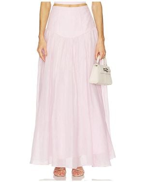 Bardot Amorette Ramie Maxi Skirt - Pink
