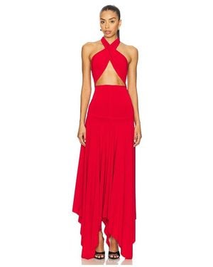 Norma Kamali Convertible Midcalf Dress - Red
