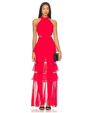 Elliatt Lilja Halter Neck Maxi Dress - Red