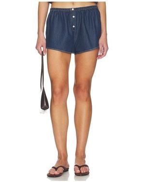 GOOD AMERICAN Denim Boxer Shorts - Blue