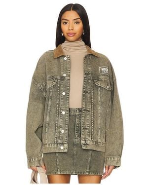 Moschino Cazadora Vaqueta Estilo Camionero En Color Gris Talla En - Multicolor
