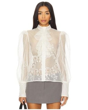 Tanner Fletcher Harry Ruffle Placket Blouse - White