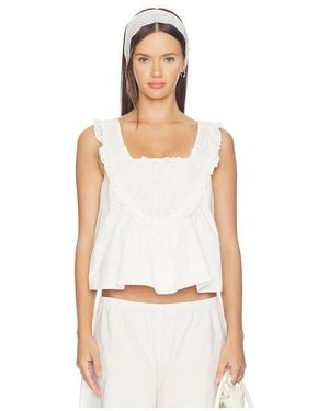 For Love & Lemons Laura Eyelet Top - White