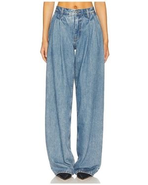 Helmut Lang Double Pleated Wide Leg Jeans - Blue
