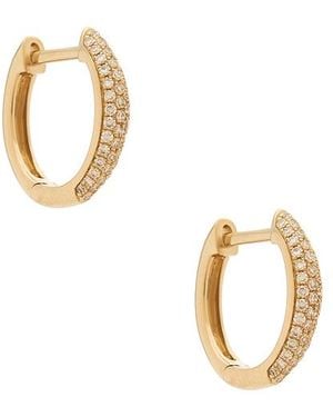 EF Collection Diamond Dome Huggie Earrings - Metallic