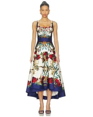 Alice + Olivia Diana Structured Midi Dress - White