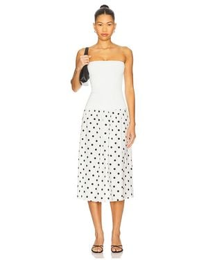 WeWoreWhat Geripptes Baumwoll-Midikleid - Weiß