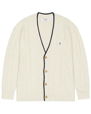 Original Penguin Cable Knit Cardigan - ナチュラル
