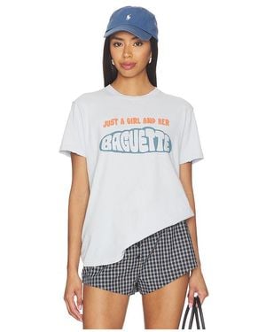 Junk Food Just A Girl And Her Baguette The Vintage Tee - White