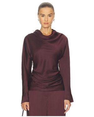 Jonathan Simkhai Victoria Long Sleeve Draped Top - Purple