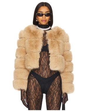 Line & Dot Liana Faux Fur Jacket - Multicolor