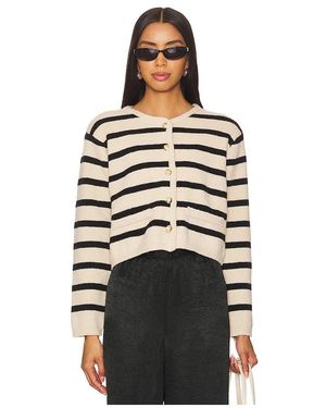 Line & Dot GILET BENNI STRIPE en Tan - Noir