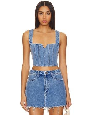 Show Me Your Mumu Top Corsé Crossroads En Color Denim-Medium Talla (También En Xl) - Azul