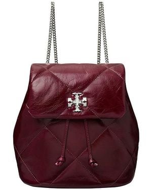 Tory Burch Kira Diamon Quilt Distressed Mini Backpack - Red