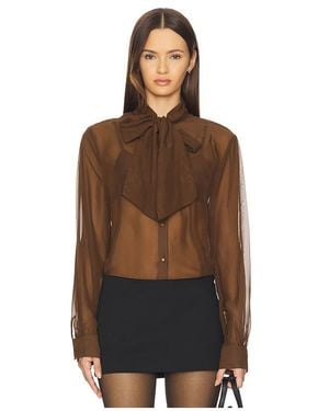 MORE TO COME X Emma Leger Cinrella Sheer Top - Brown