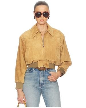 Helsa The Suede Zip Bomber - Blue