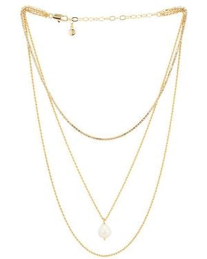 Ettika Layered Pearl Pendant Necklace - White