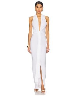 Norma Kamali Tie Front Halter Gown - Weiß