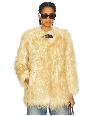 Apparis Kurzmantel Petra Faux Mongolian Fur - Gelb
