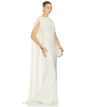 Helsa The Alva Caped Jersey Dress - White