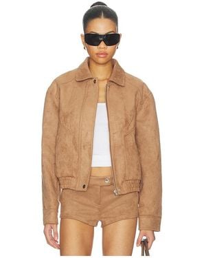 MORE TO COME Graysen Faux Suede Jacket - Natural