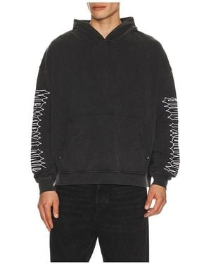 Memory Lane Iron Text Hoodie - Black