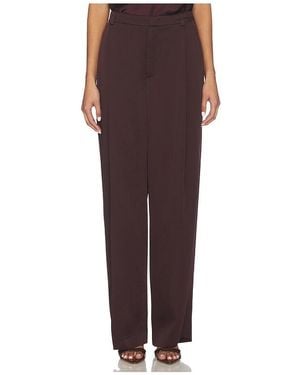 Vince Mid Rise Wide Leg Pleated Trouser - Brown