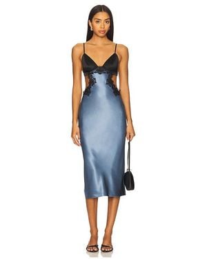 Fleur du Mal Silk And Lace Cutout Slip Dress - Blue