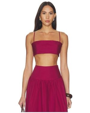 Susana Monaco Poplin Crop String Top - Red