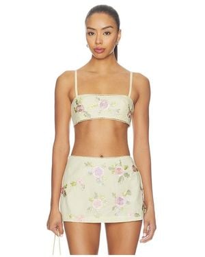 For Love & Lemons Oberteil Ribbon Flowers - Mehrfarbig