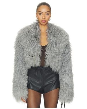 OW Collection Chaqueta Celia Crop Fur En Color Gris Talla (También En S, Xs, M)