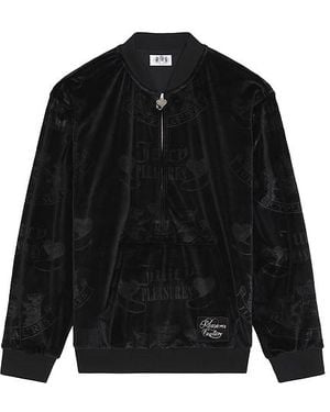 Pleasures Crest Velour Quarter Zip - Black