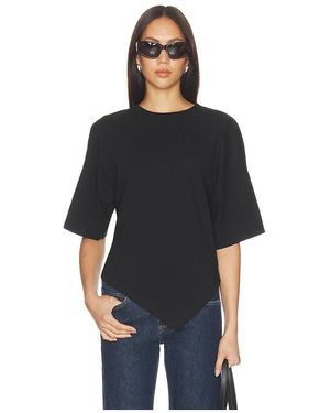 Enza Costa Supima Structured Jersey Assymetrical Tee - Negro